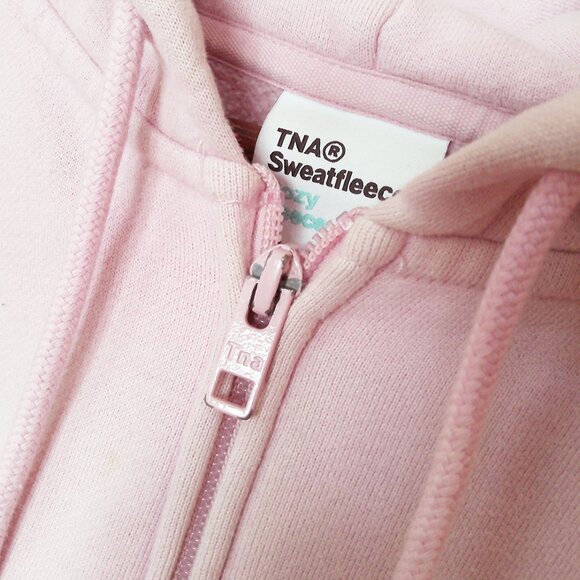 Aritzia TNA Sweatfleece Cozy Fleece Boyfriend Fit Full Zip Up Hoodie Size L $95 - Picture 5 of 13